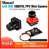 FPV Camera 1800TVL 5MP 2.1mm 1/8 inch Starlight Sensor 5V-40V NTSC/PAL with OSD Internal for RC FPV Racing Drone DIY Parts