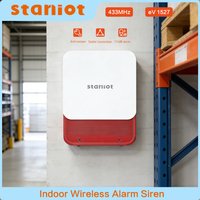 Staniot 433Mhz Wireless Strobe Anti-Tamper 115dB Loud Alarm Siren 1000mAh Battery Waterproof For Smart Home Security System