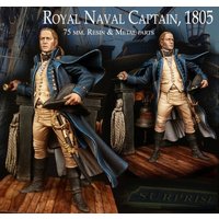 1/24 Resin Figure Assembled Model Kit Historical Collection Miniature Royal Navy Captain Diorama Statue Unpainted Free Shipping