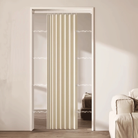 Fashionable Foldable Door Curtain with Punch-Free Double-Sided Magnetic Fixation Home Decor Privacy Partition