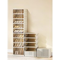 9/6-3 tier household dustproof shoe cabinet, no installation required, foldable transparent shoe boxes, large capacity shoe storage box, can hold 18-6 pairs of adult shoes