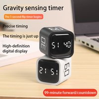 Productivity Cube Timer Gravity Sensor 5 Preset Time Rotating Pomodoro Timer Cube Countdown Stopwatch for Office ADHD Study Work