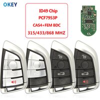Okey Remote Car Key 315 433 868Mhz ID49 For BMW 1 3 5 6 7 Series X5 X6 X7 2011-2017 CAS4 CAS4+ FEM F System Promixity Keyless