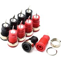 10Pcs 4mm Insulated Banana Jack Female Panel Mount Sockets - Binding Post Terminals for Multimeter Test Leads & Audio Equipment