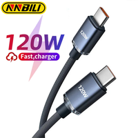 NNBILI 120W 7A Type C to Type C Cable For Iphone 15 Xiaomi Oneplus Mobile Phone Fast Charge USB C Cable Quick Data Charger Cords