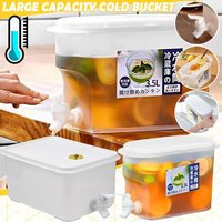 Portable Beverage Dispenser with Tap 6L Sealed Juice Container for Party & Camping Heat Resistant Cold Drink Tea Jug with Lid