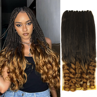 26Inch Synthetic French Curly Crochet Hair 5Pcs Black Loose Wave Braiding Hair Spiral Curls Hair Extensions for Women