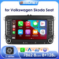 Autoradio Android pour VW Golf Polo 5 6 Plus Passat Jetta Tiguan Touran Sharan Caddy Scirocco avec Carplay sans fil, audio et GPS