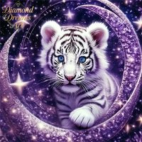 Frameless, Diamond Painting Tiger Animal Craft Supplies Diamond Mosaic Cartoon New Collection 2025 Modern Home Decoration