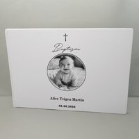 Personalized Baptism Guest Book Custom Birthday Boy Girl Baby Shower Signatures Book Memory Baptism Guestbook Mariage Decoration