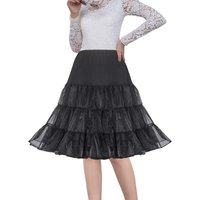 Fluffy Short Bubble Petticoat 2-Layer Tulle Underskirt for Princess Dresses Tutu Skirt Wedding Party Costume White Black