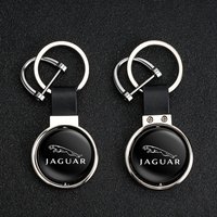 Metal Car Emblem Keychain Double-sided Key Ring For Jaguar X S F XF XE XJ XK XEL XFL XJL XJ6 XKR XFR F-Type F-Pace E-Pace I-Pace