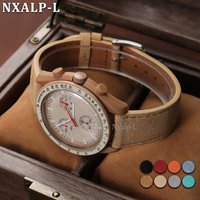 Vintage Suede Strap Soft Cowhide Bracelet 20mm 22mm for Omega for Swatch for MoonSwatch Wristband Universal Watch Band 18mm 19mm