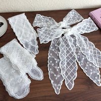 Lace Hair Band Versatile Bohemian Hair Scrunchie Scarf Ribbons for Women Sweet Floral Ribbon Waist Belt Boho Chic Decor Necktie