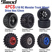 12mm Wheel Hub Hot Wheels Tire for Rc Car 1/10 Monster Truck Off Road Traxxas Scx10 HPI HSP Tamiya Kyosho Wltoys Car Accessories