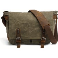 Vintage canvas shoulder bag Casual slant span men's waxed waterproof canvas computer bag with Mad Horse messenger bag