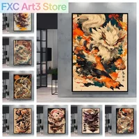 1PC frameless, Paintings High Quality Pokemon Arcanine Pikachu Wall Painting with Unique Designs and Gorgeous Colors Addin