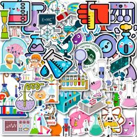 50pcs Experimental Science Education Graffiti Fun Stickers Decorative Water Bottles, Safety Hats, Luggage, Bicycles, Skateboards