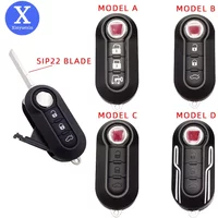 Xinyuexin Flip Folding Car Key Shell FOR FIAT 500 Panda Punto Bravo Ducato Stilo Remote Auto Key Case Fob SIP22 Blade 3 Buttons