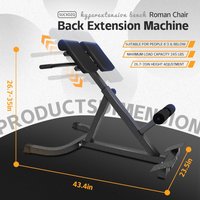 Steel Hyperextension Bench Home Gym Exercise Machine Roman Chair Back Extender Angle Fitness Equipment Accessory