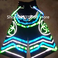 Shuffle Phat Pants Ghost Dancing Unisex Street Cool Reflective Strip Night Vision Pants Luminous Death Trousers Teens Clothing