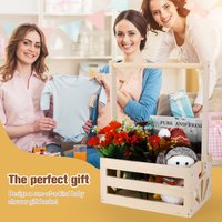 Wooden Baby Shower Crate Closet with Handle Baby Storage Crate Hamper Storage Basket Pregnancy New Parent Gifts