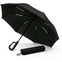 2-Pack Compact Automatic Umbrellas Waterproof Reversible Folding with 10 Bones Ring Reflective Safety Strip for Travel