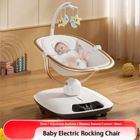 Baby Electric Rocking Chair with Timer Function, Backrest Adjustment, Music, and Wireless Remote Control: Cradle for Newborns
