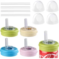 1pc Leak-proof Reusable Soda Can Lids With Straw Durable Eco-friendly Drink Lids For Outdoor Picnic Camping Party