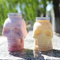 Skull Masons Jars With Lids Reusable Spooky Skull Salt Container 500ml/800ml For Kitchen Storing Spices And Seasonings