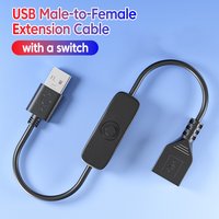 elough USB Male to USB Female Extension Cable with Switch 5V/2A Fast Charging Cable for LED Lamp/USB Flash/Fan/LED Strips