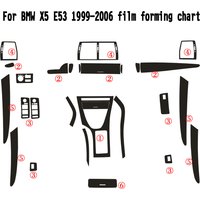 For BMW X5 E53 1999-2006 Interior Central Control Panel Door Handle 3D/5D Carbon Fiber Stickers Decals Car styling Accessorie