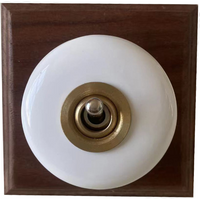 Vintage Round Toggle Switch Retro LED Lever Creative Black White Simple Decorate Round Ceramic Porcelain Two Way Light Switch