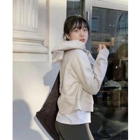 LULU FLORA Winter women's sports sweater camping half-zip hooded shirt with fleece outdoor running warm jacket, thickened