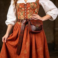 2pcs Vintage Celtic Pattern PU Leather Belt & Waist Bag Set, Medieval Knight Embossed Belt with Intricate Floral & Geometric Des