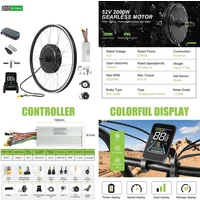 Hub Motor Kit FR Warehouse 52V Brushless Hub Motor E-bike Set New Arrival 2000W Rear Conversion