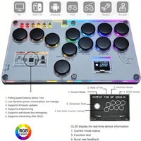 Haute42 Arcade Stick All-Button Gamerfinger with Custom RGB & Turbo Functions,Arcade Controller for PC/Ps3/Ps4/Switch/Steam
