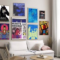 Anime classic B-BoJack Art Horseman Classic Vintage Posters Decoracion Painting Wall Art White Kraft Paper Kawaii Room Decor