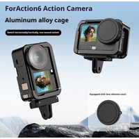 For DJI ACTION 6 Aluminum Alloy Frame Case Metal Cage Quick Release Mount with Cold Shoe Full Protective camera Accessories