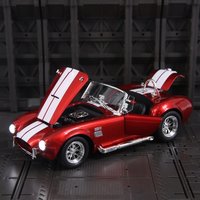 1:24 Ford Shelby Cobra AC Cobra 1960 alloy car model ornament convertible sound and light children's toy