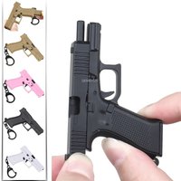 Mini Pistol Shape Keychain Realistic Plastic Model Removable Magazine Miniature Keyring Portable Decorations Trend Gift for Men