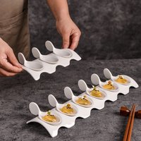 Ceramic Dining Plate Caviar Spoon Seasoning Dish Snack Bowl Dessert Plate Dim Sum Dish Sashimi Plates Fruit Bowl Sushi Plates