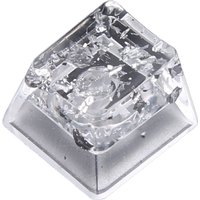 1PCS Handmade Customized Keycap Resin Personality Transparent Silver Foil OEM Profile R4 Keycap for Gaming Keyboard MX Axis