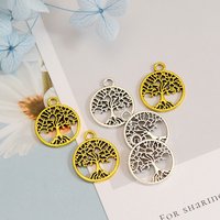 20pcs/lot--18x15mm Silver Gold Color Tree Of Life Charms World Peace Pendants For DIY Jewelry Making Supplies Wholesale Bulk