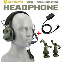 YHKEMA E70 Electronic Noise Canceling Tactical Headset with ARC Rail Helmet Mount & PTT Cable, Shooting Earmuffs for Hunting