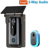IP65 Tuya Outdoor Wireless Doorbell Solar Cover 1080P Video Intercom 2-way Audio Motion Detection Peephole Door Camera Wifi Bell