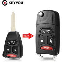 KEYYOU 4 Button Remote Flip Folding Key Shell Case For Chrysler 300 300C Aspen Dodge Magnum Dakota Durango RAM Charger Jeep CY22
