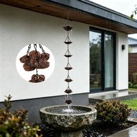 Vintage Gutter Chain Easy To Install Decorative Water Diverter Lotus Rain Chain Adaptable Metal Downspout Chain For Residential