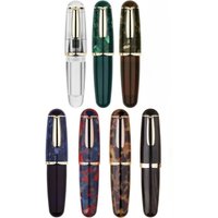 MAJOHN Q1 Mini Pocket-Size Fountain Pen - Wood Resin Transparent Eyedropper with Iridium EF/F/M Nib, Portable Writing Gift