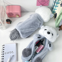 Cute Otter Plush Pencil Case, Cartoon Animal Zipper Stationery Bag for Students School Office
